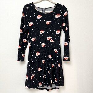 Just One Long Sleeve Santa Claus Christmas Holiday Winter Dress Women's Small